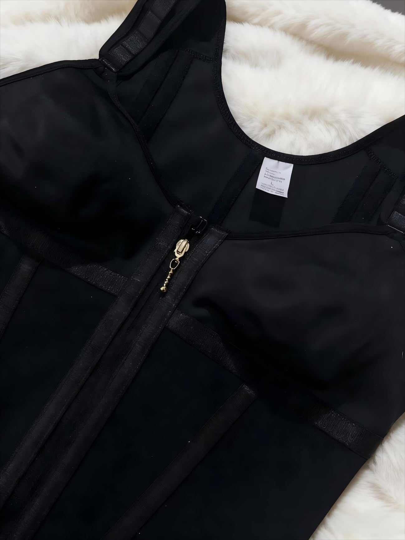 Top modelador feminino elegante com zíper