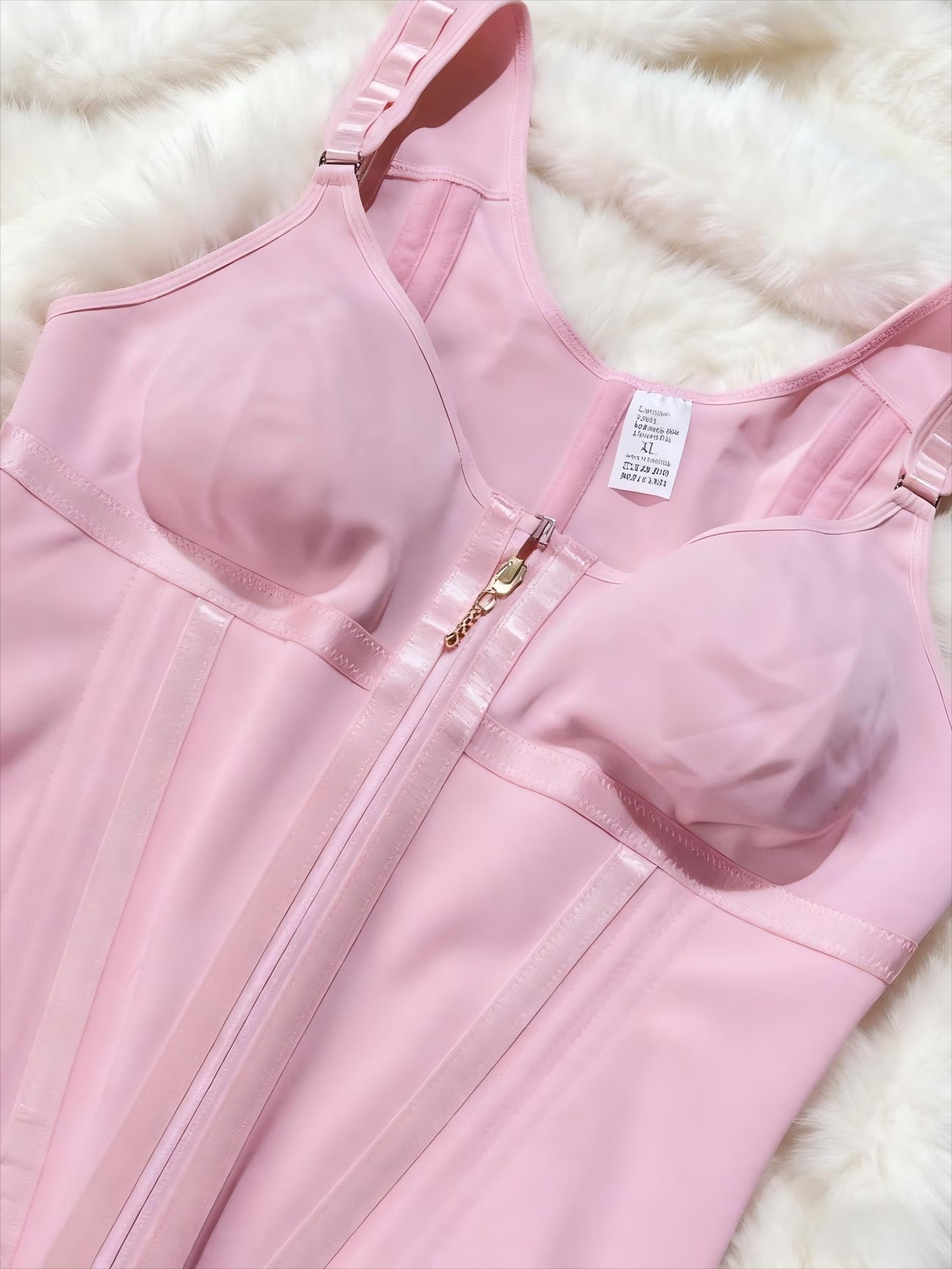 Top modelador feminino elegante com zíper